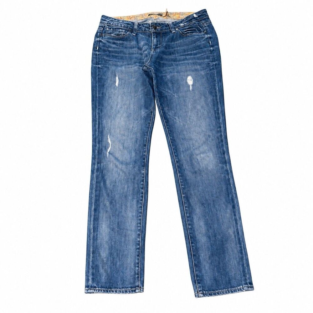 PAIGE Jimmy Jimmy Skinny Boyfriend Jeans Womens 28 Distressed Blue Made USA - Picture 2 of 10